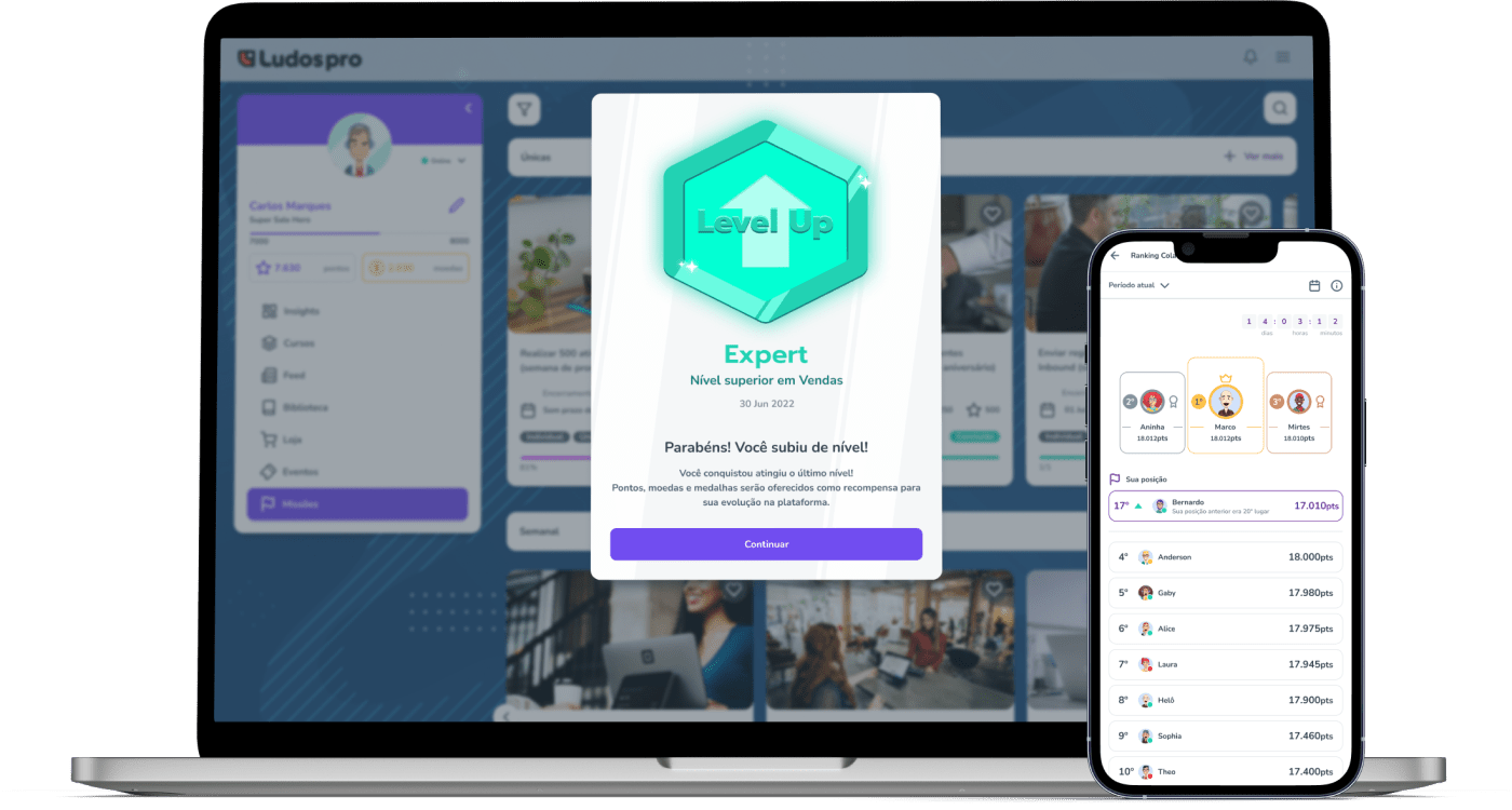Level Up na Plataforma Ludos Pro