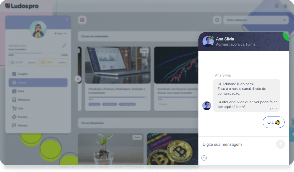 Chat na plataforma Ludos Pro