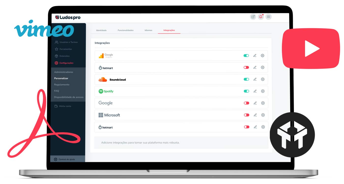 Integrações da Plataforma Ludos Pro
